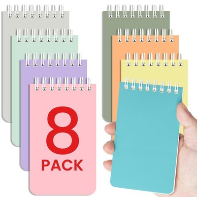 Pocket Small Notebook 3'' x 5'', Set of 8 Mini Little Spiral Notebook, Nursing ...