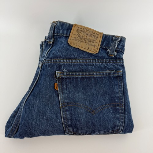 Vintage Levis 505 pomarańczowe dżinsy w zakładce męskie 33x32 Made in USA 1983 Medium Wash Denim - Zdjęcie 1 z 10