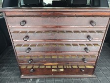 McCourt Label Co. Apothecary Cabinet 5 Drawer Early 1900s Norwich Pharmaca