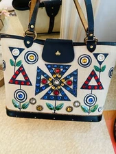 1960s Enid Collins Jewel Purse Handbag Moonlight Floral Flowers Vintage