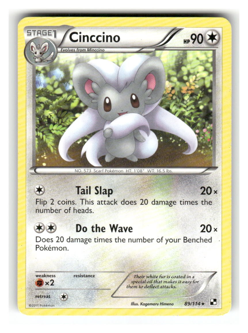 Cinccino 89/114 Rare Black & White Pokemon Lightly Played