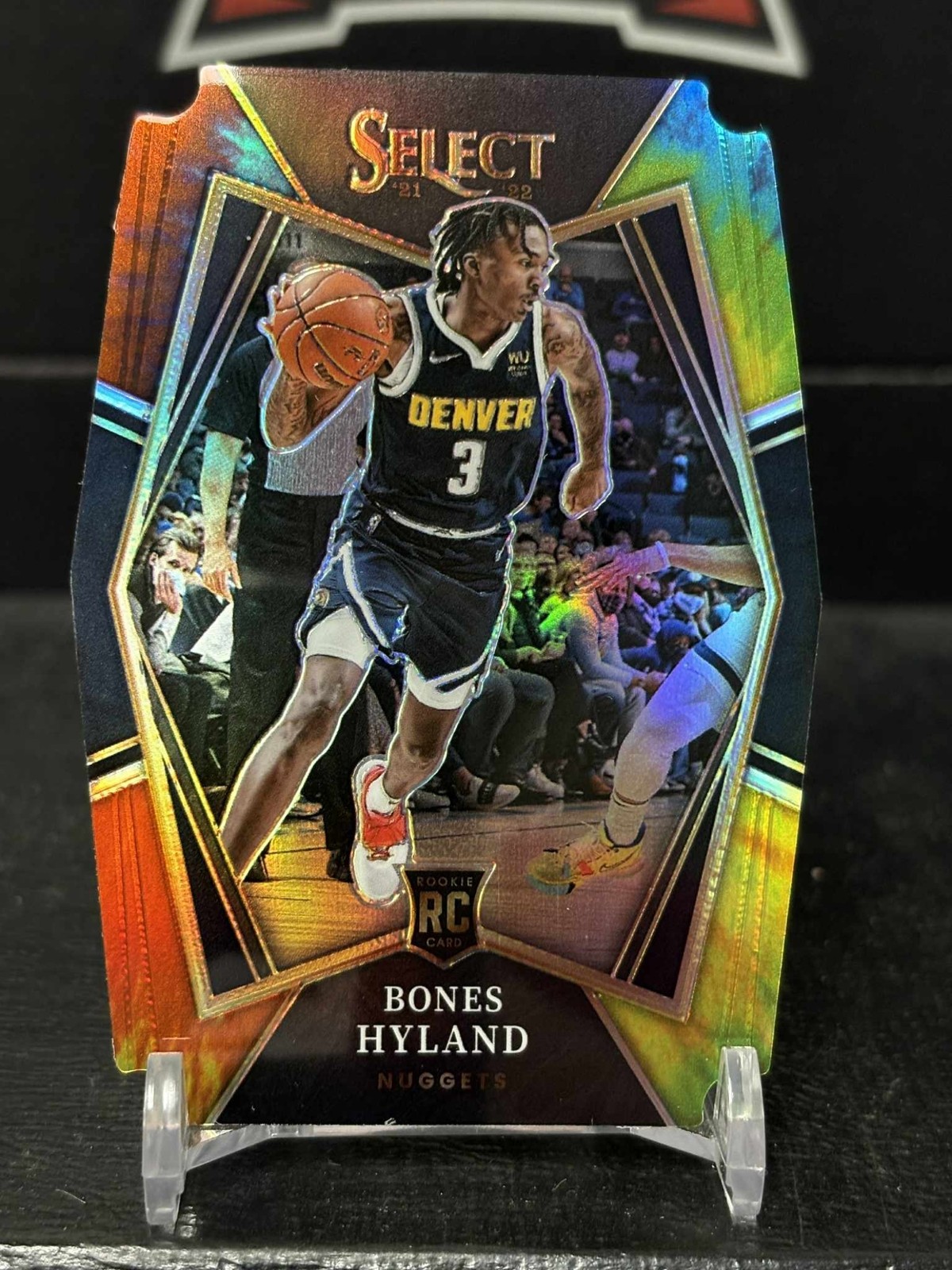 2021-22 SELECT BONES HYLAND TIE DYE PRIZMS 5/25 RC PREMIER LEVEL ROOKIE DIE-CUT