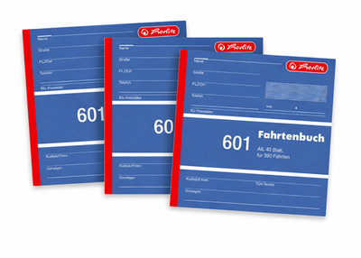 3x herlitz Fahrtenbuch, Pkw mit Kraftstoffverbrauch Formularbuch 601