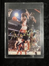 MICHAEL JORDAN  - SHAQUILLE O’NEAL  Gold Signature Card  RARE !!!