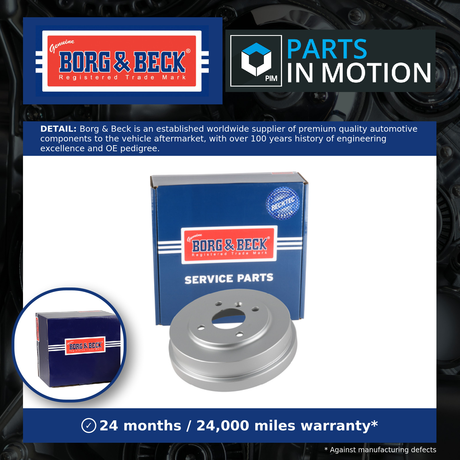 Brake Drum Rear BBR7298 Borg & Beck 2094258 Genuine Top Quality Guaranteed New
