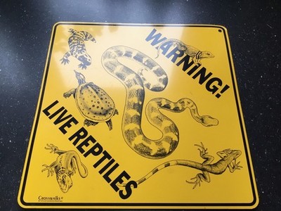 Warning Live Reptiles Sign NEW ca 30,5x30,5 cmMetal Snake Lizard Turtle