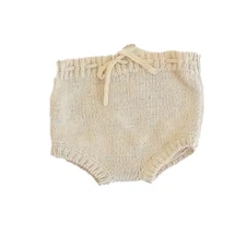 Quincy Mae Knit Tie Bloomer Bottoms Natural Size 12-18 Months Baby Toddler