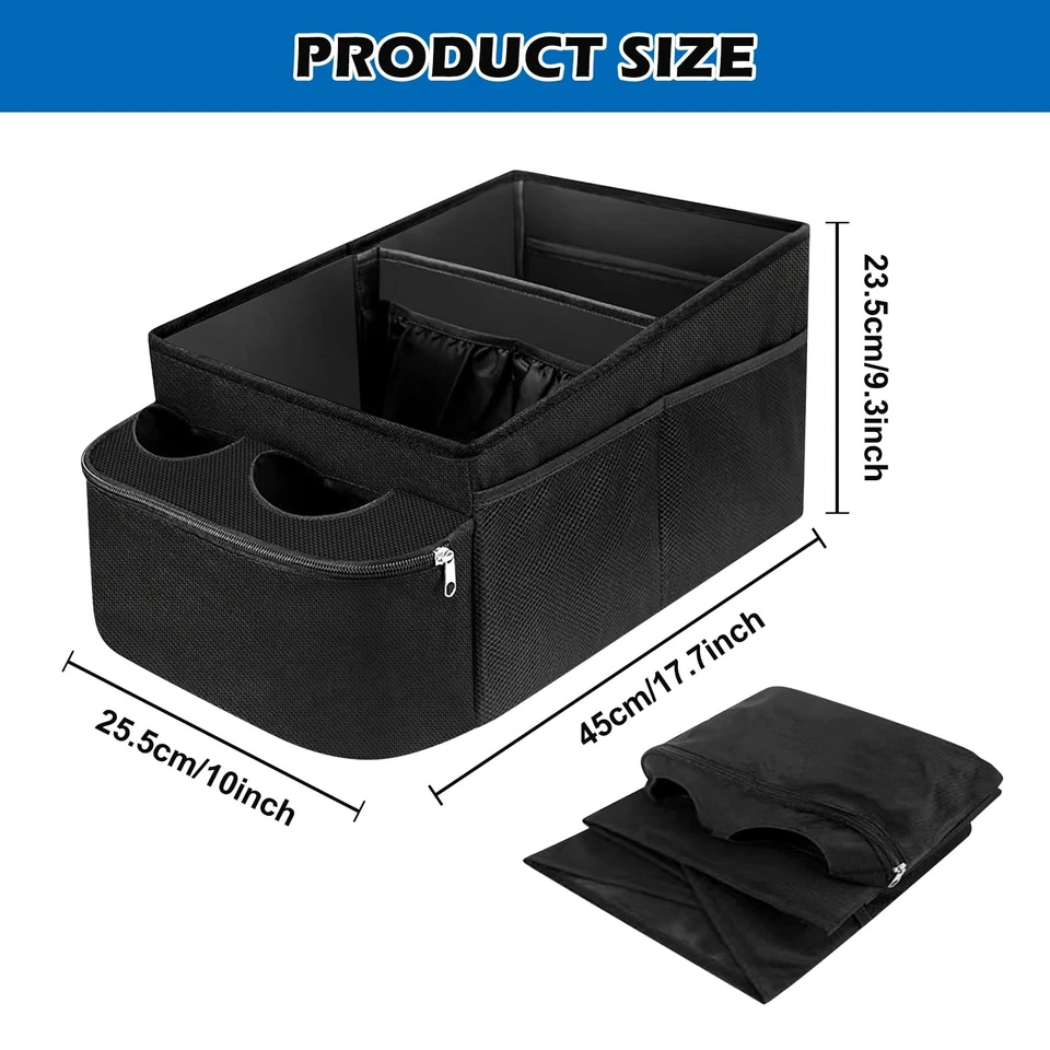 Auto Organizer für Kinder mit Getränkehalter für Beifahrersitz Autositz, Schwarz - Bild 3 von 4