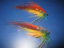 2 V Fly 1" Ultimate Alta Sierra Moonshine Half Turbo Disc Salmon Tube Flies    