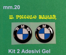 2 Adesivi BmW GEL mm20 Resinati morbidi scritta stemma logo MOTO/CASCO/BAULE 3D