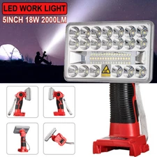 2000LM LED Spotlight Flood Light Flashlight Work Light for Milwaukee 18v Battery