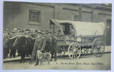 Postcard Ezra Meeker on the street Terre Haute Indiana 1910 Oregon Trail 