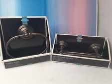 Matching set: oil rubbed bronze finish Toilet paper holder  Towel Ring