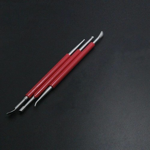 3Pcs Leather Craft Tool Set - Embossing Pen, Splicing Stylus For Clay Modeling, Sculpting & DIY Leather Work