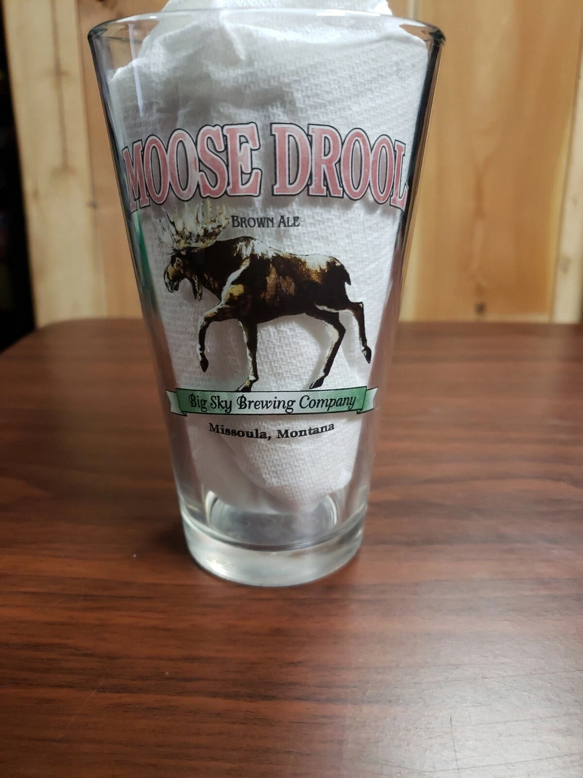Big Sky Brewing Moose Drool Brown Ale Pint Beer Glass Missoula MT