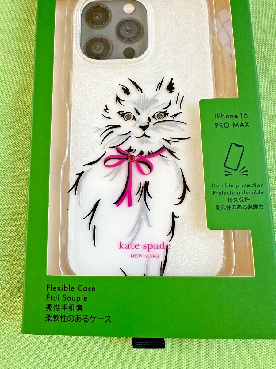 KATE SPADE WHISKERS CAT IPHONE 15 PRO MAX CASE:NWT CAT | eBay