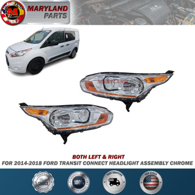 #ad For 2014 2018 Ford Transit Connect Both Left amp; Right Headlight Assembly Chrome $302.89