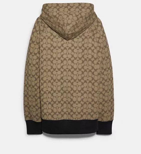 Coach Signature Felpa con Cappuccio Zip Donna Cachi Multi Taglia Media Nuova Con Etichetta