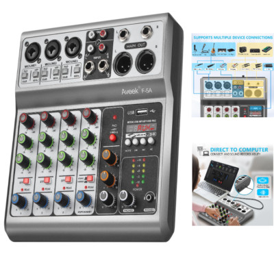 Aveek Audio Mixer Soundboard Professionell Mischpult Aufnahme Streaming Studio