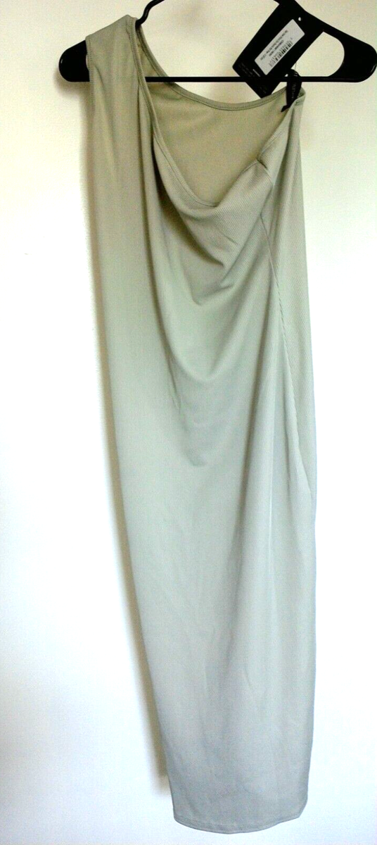 pretty little thing green one shoulder dress NWT Things Sage Women's sz 8 Formal dress