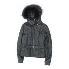 Refrigiwear Womens Black Quilted Faux Fur Hooded Jacket | Vintage Designer Vtg