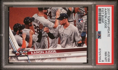 Aaron Judge 2017 Topps Update #US166 Fist Bump RC Rookie SP PSA 8 Variation