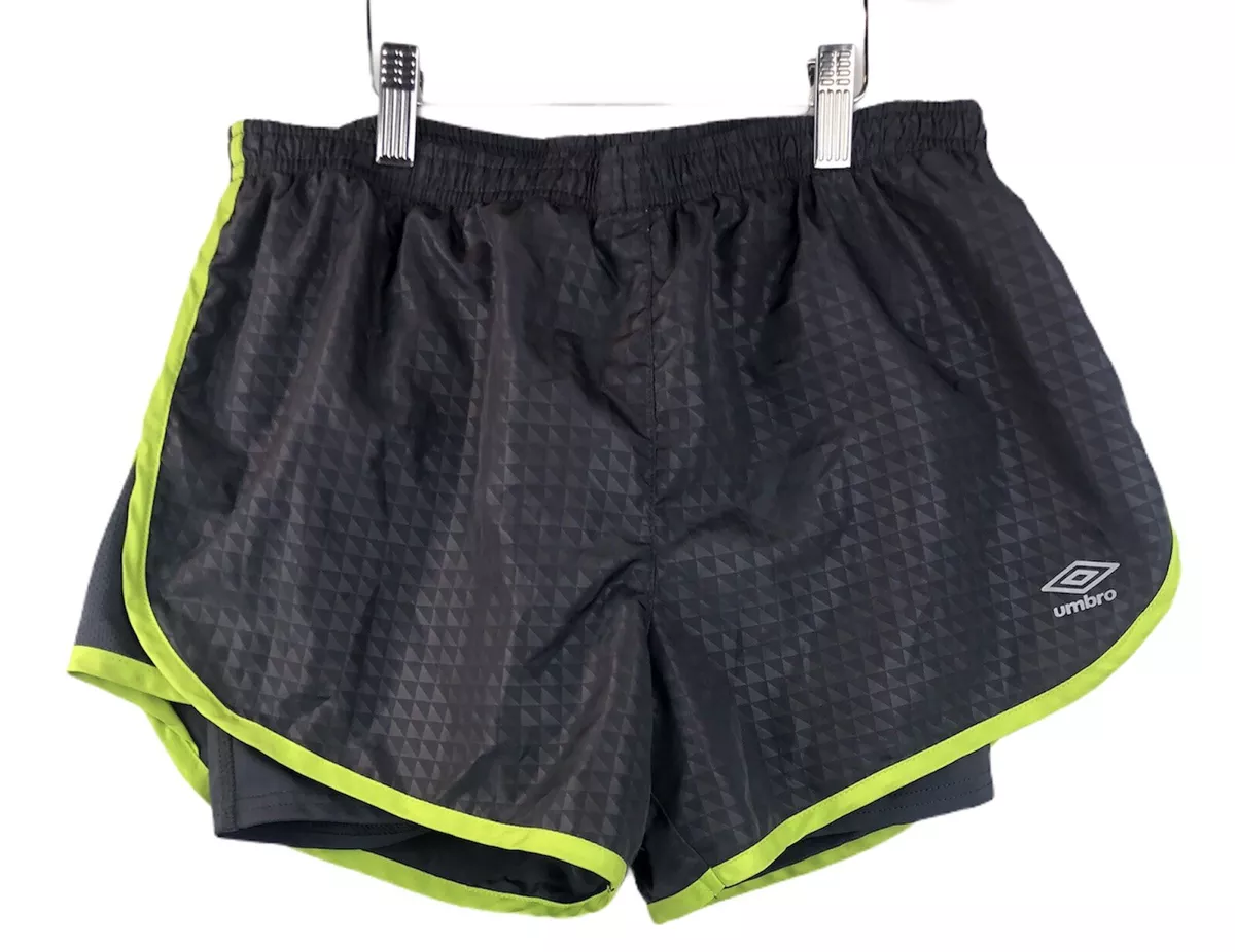 UMBRO Women Running Liner Compression Grey Lime Lining Shorts