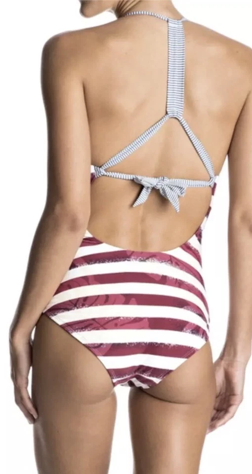 Traje de baño Roxy Liberty rojo y blanco de una pieza talla S/P L44832 Foto 2 de 2