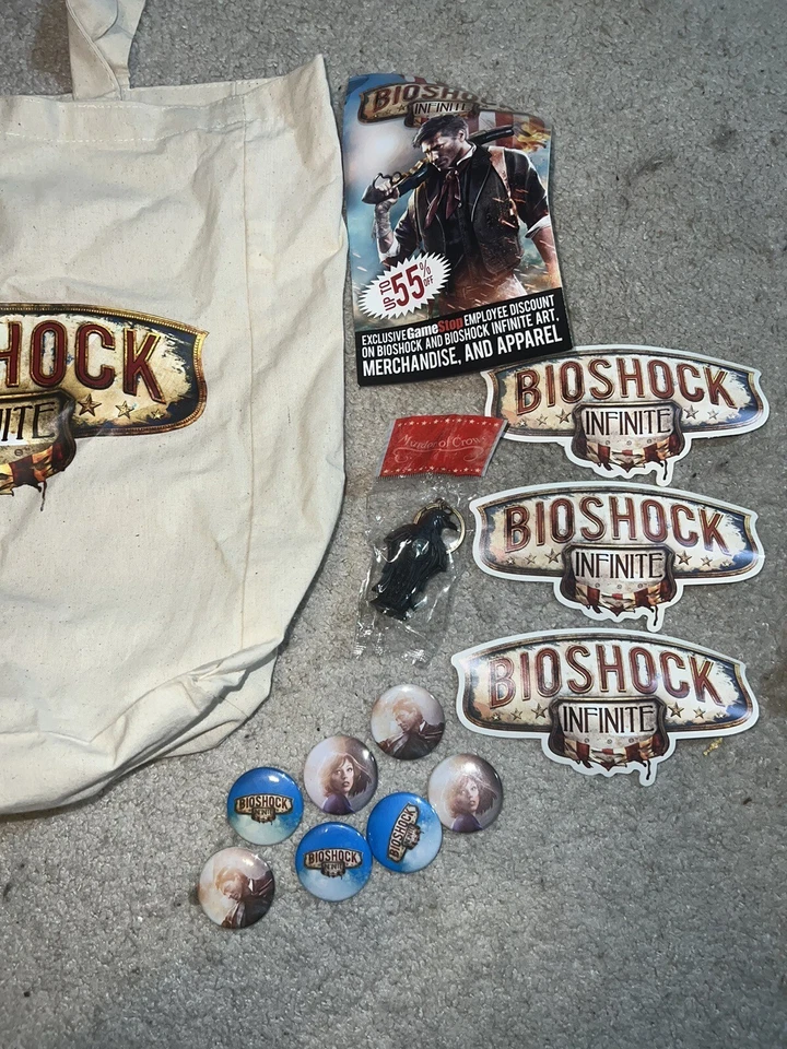 Bioshock Infinite Limited Edition Promotional Tote Bag Pins Sticker Vigor Bottle - Image 4 of 4