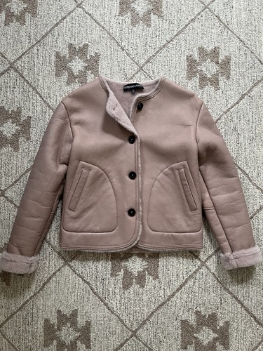 Adrienne Landau Blush Pink Shearling Sheepskin Lamb Fur Jacket Small