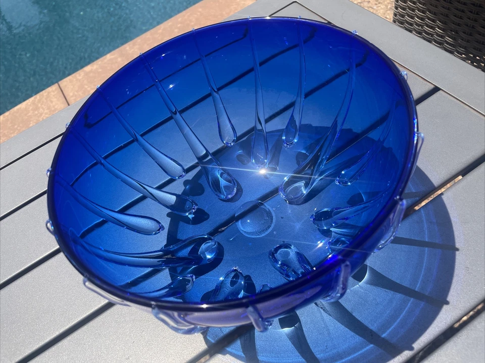 Stunning Very Large 9" Art Glass Bowl by Thomas Buechner III - signed/1996 - Image 2 of 4