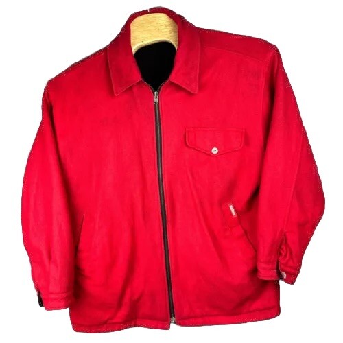 Vintage Marlboro Jacket Adults L Red & Black Reversible Wool 