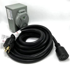 30Amp Generator Power Cord  and Inlet Box Kit for 4000-8500W Portable Generator