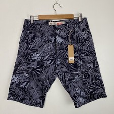 Rivers Mens Navy Pattern Cargo Utility Shorts Size 30 BNWT SSB48