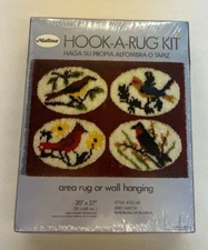 Malina Hook and Rug Area Rug or Wall Hanging Birds 20 x 27" SEALED