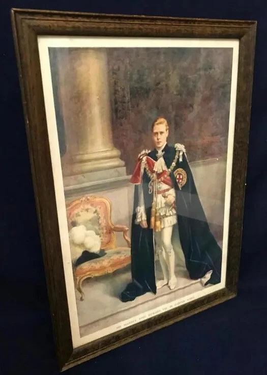 SALE!  A Handsome Vintage Framed Cromolithograph of King Edward VIII Circa 1936 - Image 3 of 4