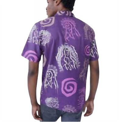 #ad PacSun North Star Camp Shirt Mens M Purple Button Up Lightweight Retro Hawaiian $14.88