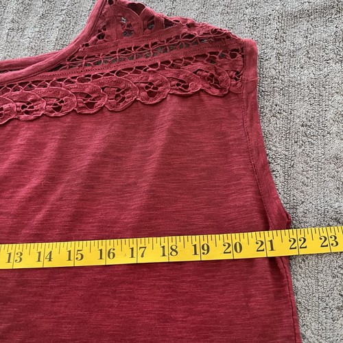 Ann Taylor Loft Women's Burgundy Sleeveless Pullover Blouse Top Size M - Picture 4 of 5