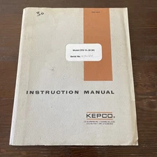 Kepco CPS 15-50M Power Supply Instruction Manual 1969