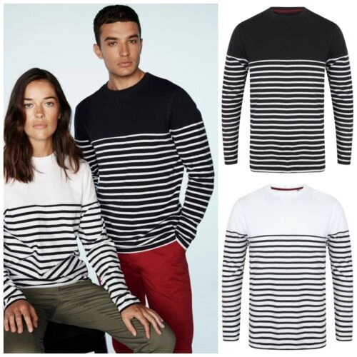 Crew Neck Long Sleeve Striped Tops & Shirts for Women