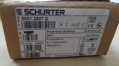 LOT OF 50 SCHURTER 0001.2507.G FUSE-LINKS 5X20MM (U1.4B3)    