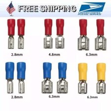2.8 4.8 6.3mm Pre-Insulated Female Male Spade Terminals Wire Crimp Connectors US
