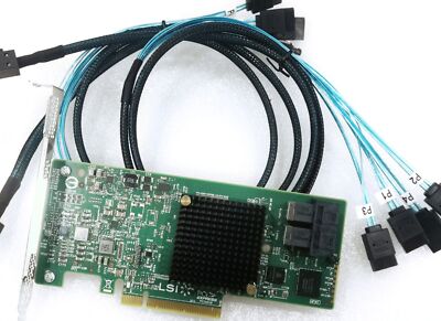 LSI 9300-8i 12Gbps SAS HBA IT mode ZFS FreeNAS unRAID +2* SFF-8643 SATA Cable-