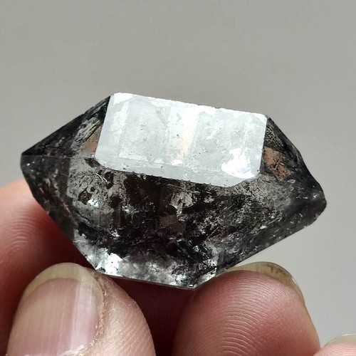 16g Natural Black Phantom Herkimer Crystal Quartz Double Terminating 3230 - Picture 13 of 19