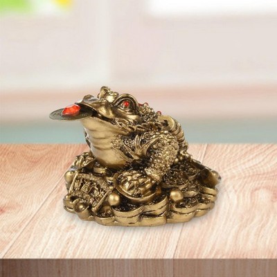 Chinesische Feng Shui Reichtum Lucky Money Frog Statue, Dreibeinige Kröte Feng