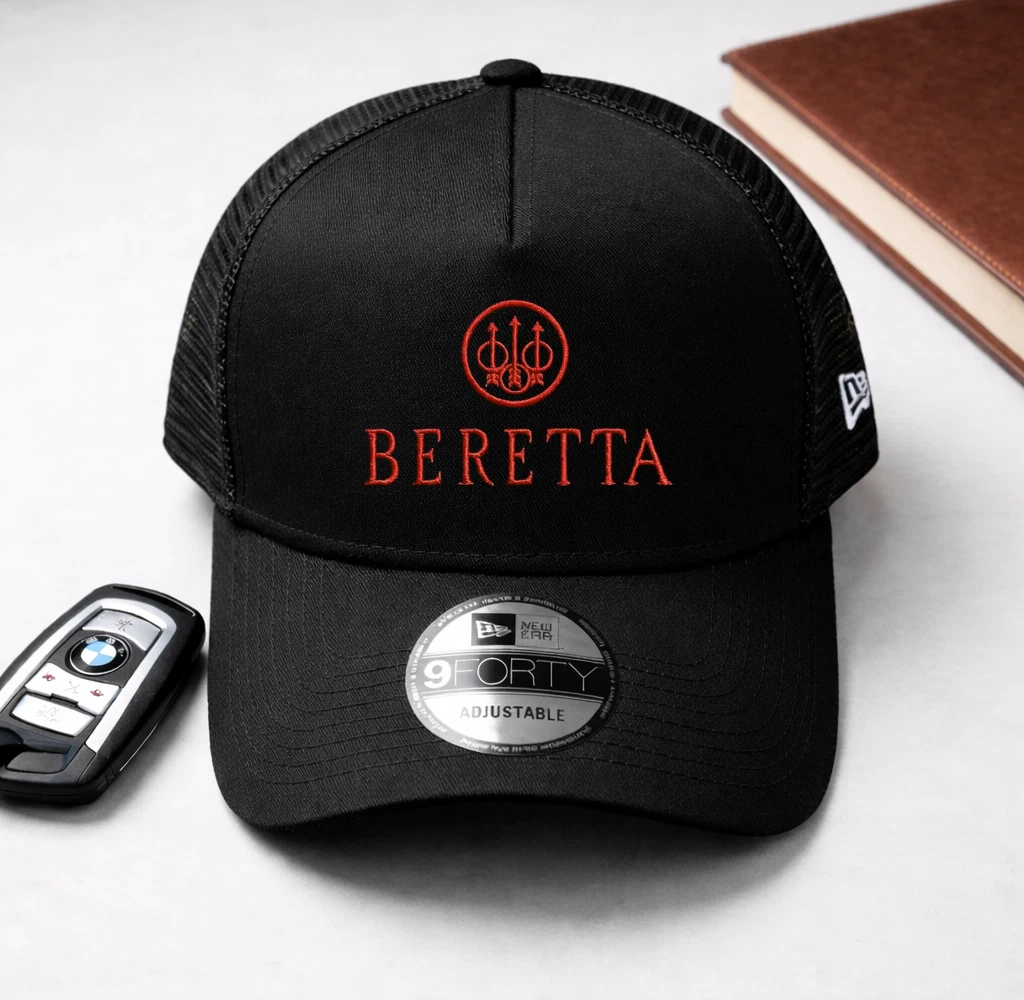 Beretta Shooting Logo Embroidered Trucker Hat Adjustable Snapback Cap