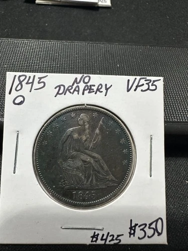 1845-o seated liberty half dollar No Drapery VF-XF