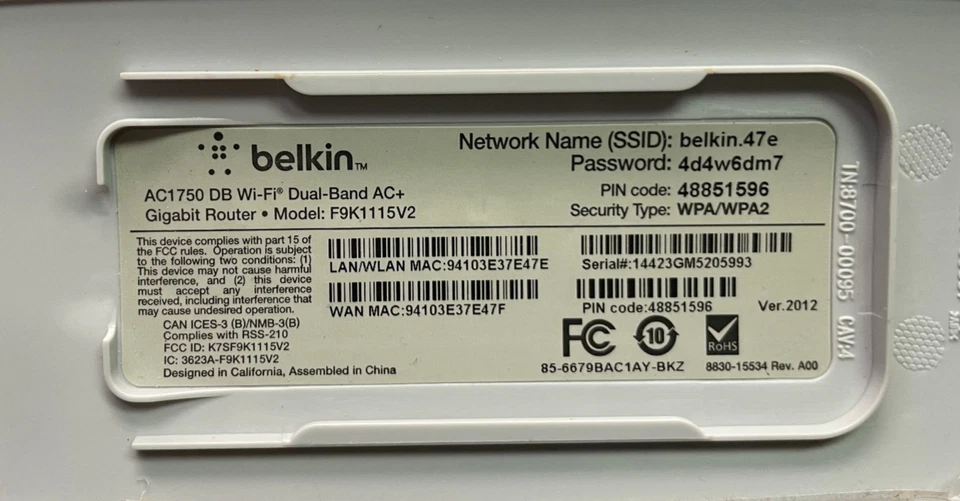 Belkin AC+ 1750 DB Wi-Fi Router F9K1115V2 Dual Band AC+ Tested - Image 4 of 4