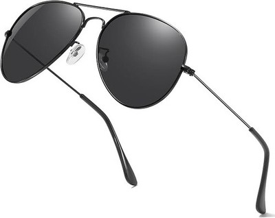 Polarized Men's Classic Aviator Sunglasses Metal Frame Double Bridge Pilot Style