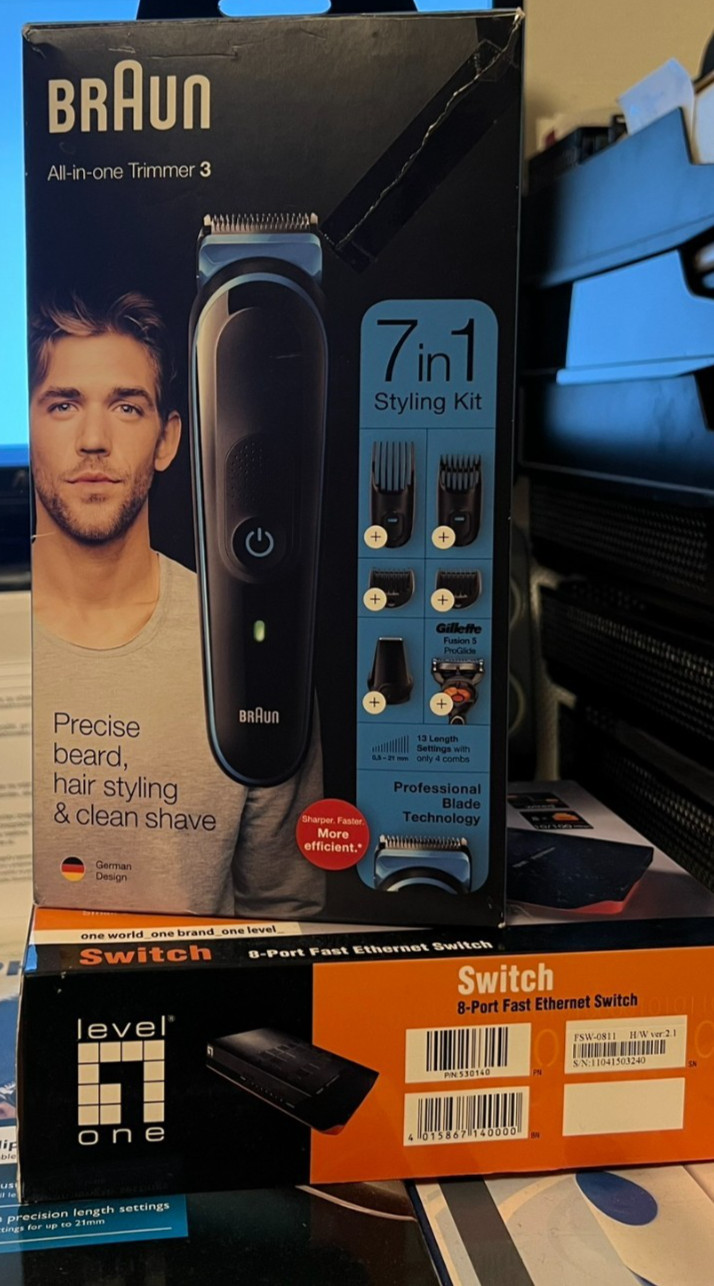 Braun MGK3245 All-in-One Trimmer 3 7-in-1 Beard Hair Grooming Kit 80min Cordless